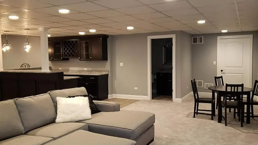 Basement being framed and finished in a Chicago-area home