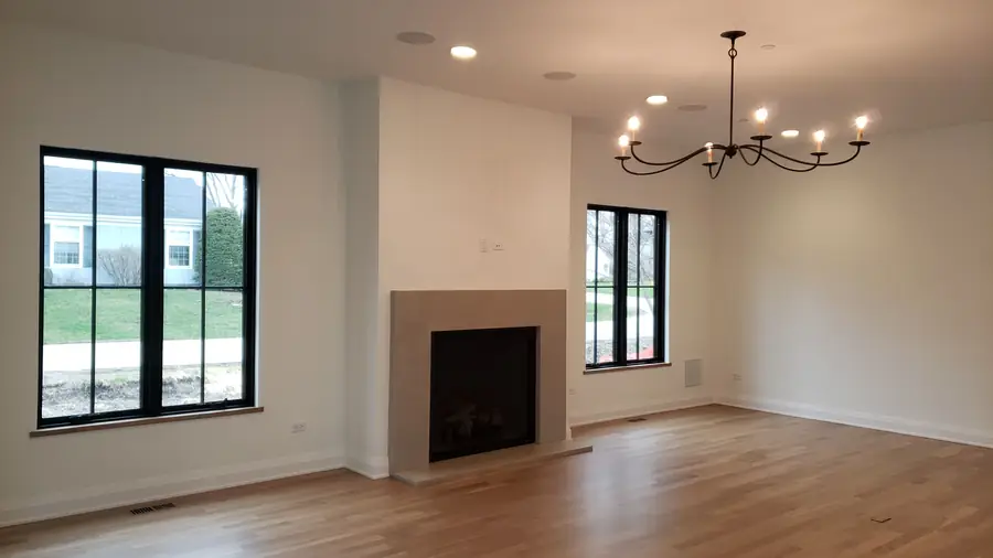 Two-storey home addition under construction in the Chicago suburbs