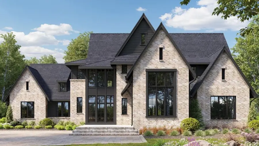 Custom home exterior under construction in Barrington, Illinois