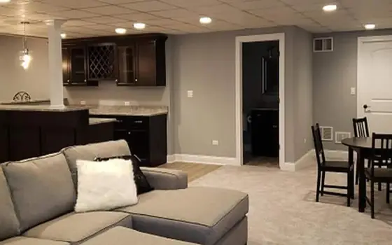 Finished lower level by Skycrest Homes