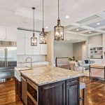 Barrington custom home kitchen and family room