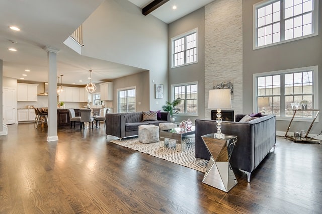 Naperville custom home with 2 story family room