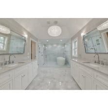 Hinsdale custom home master bath with curbless shower.